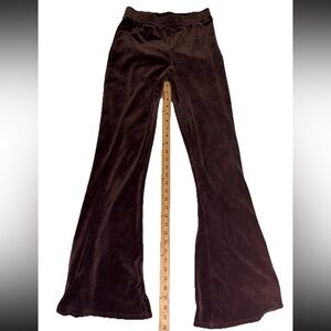 Hollister Y2K Ultra High-Rise Flare Leg Velour Trendy Cute Track Pants XS Brown